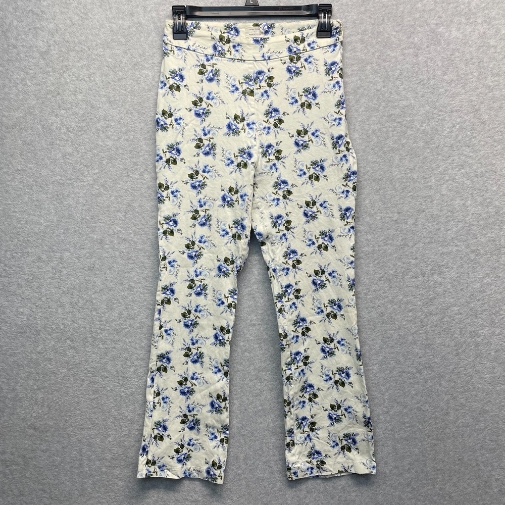 Laura Ashley Urban Outfitters Leila Kick Flare‎ Crop Pants Blue Floral Womens 4